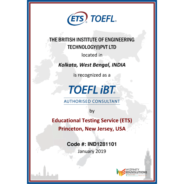 TOEFL certificate